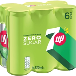 7Up Free 330ml Sleek Can 6 Pack