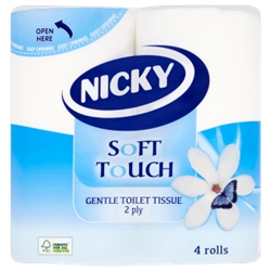 Nicky Soft Touch Toilet Roll - 4 Roll