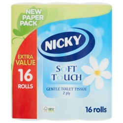 Nicky Soft Touch Toilet Roll - 16 Roll