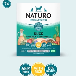 Naturo Dog Food Duck With Rice & Veg 400g Tray