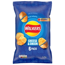 Walkers Cheese & Onions Crisps 6 Pack