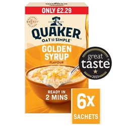 Quaker Oats So Simple Golden Syrup 6 Pack £2.29