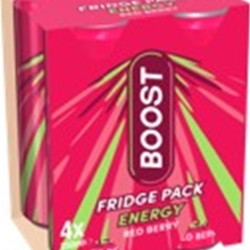 Boost Energy Red Berry 250ml Can 4 Pack