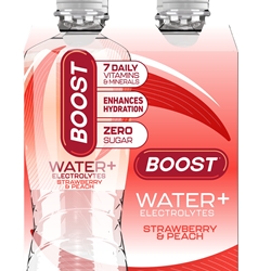 Boost Water+ Strawberry & Peach 4 Pack