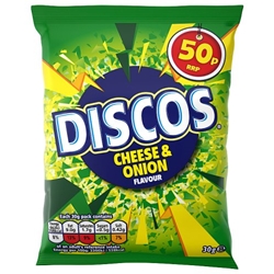 Discos Cheese & Onion Crisps 50p