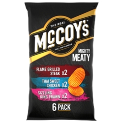 McCoys Mighty Meaty Crisps 6 Pack