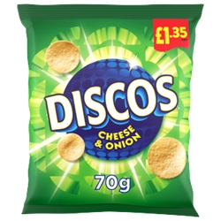 Discos Cheese & Onion Crisps £1.35