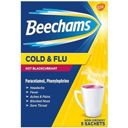 Beechams Cold & Flu Hot Blackcurrant 5s
