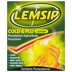 Lemsip Original Cold & Flu Lemon 5s