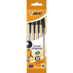 BIC Cristals Pen Black 4 Pack