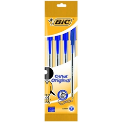 BIC Cristals Pen Blue 4 Pack