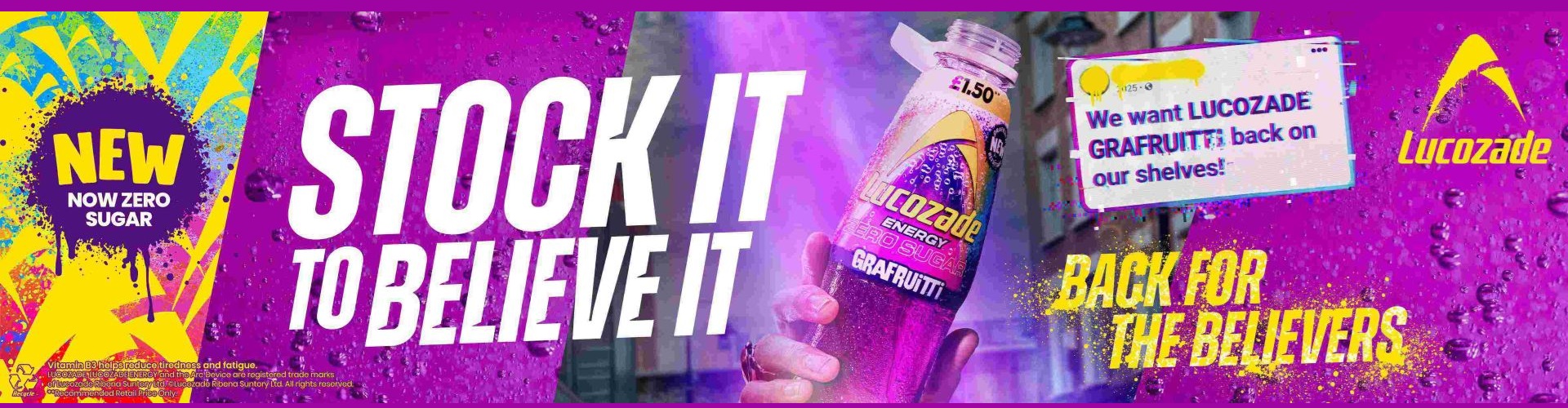 New Lucozade Energy ZERO Grafruitti £1.50
