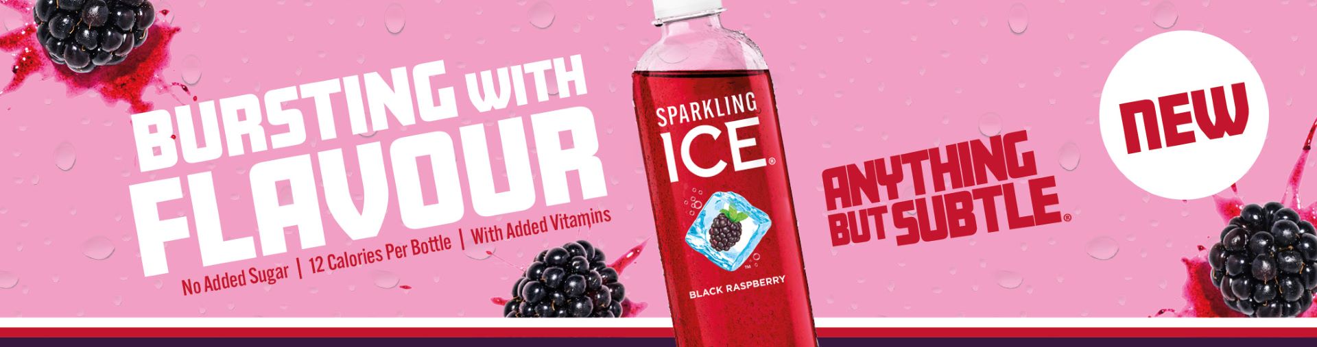 New Sparkling Ice Black Raspberry Flavour