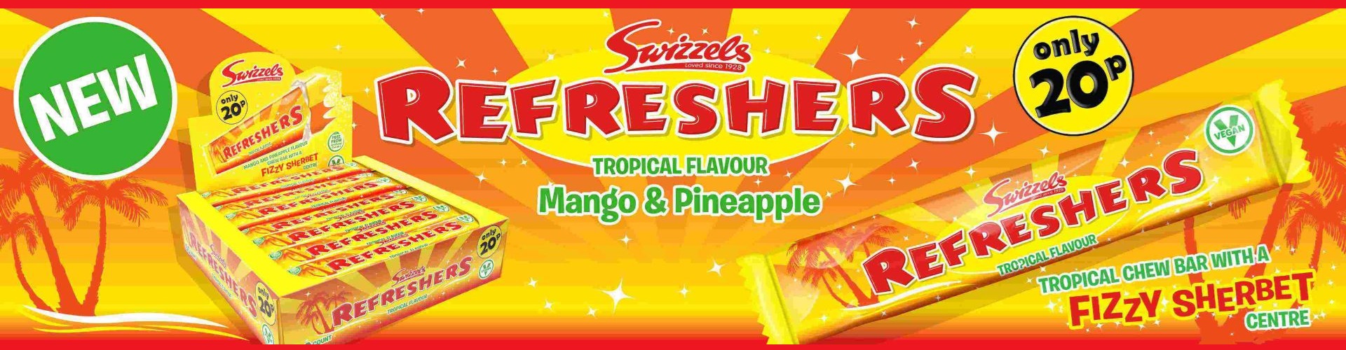 New Swizzels Refreshers Chew Bar Tropical
