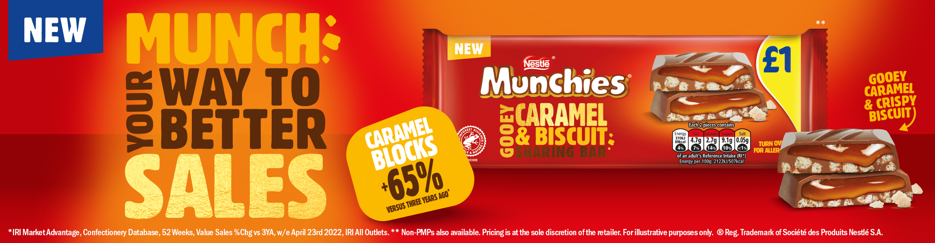 New Munchies Caramel and Biscuit Bar